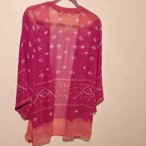 Soft Surroundings Pink and Orange Kimono